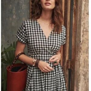 Sezane MARIELLE dress - Classic Black and White Gingham Dress